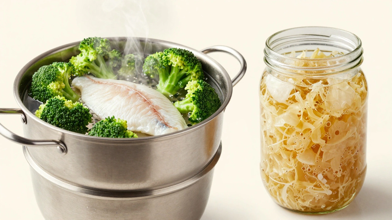 Приготовление овощей на пару и ферментированные продукты
